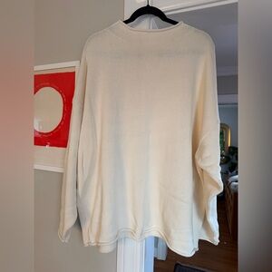 Zulu & Zephyr Cream Cotton Roll Neck Sweater